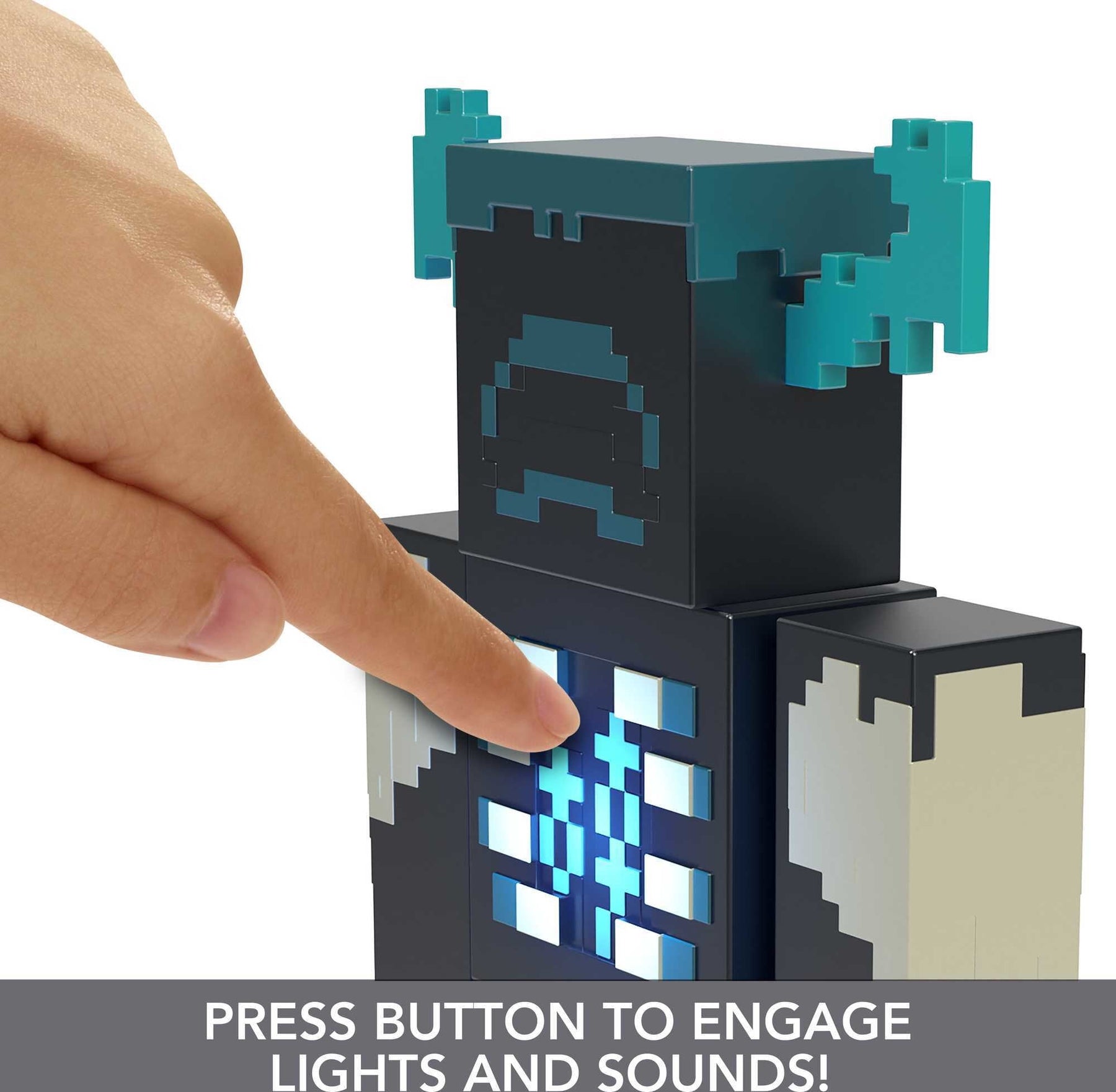 Minecraft Warden Action Figure with Lights, Sounds & Attack Mode, Collectible Toy, 3.25-inch scale