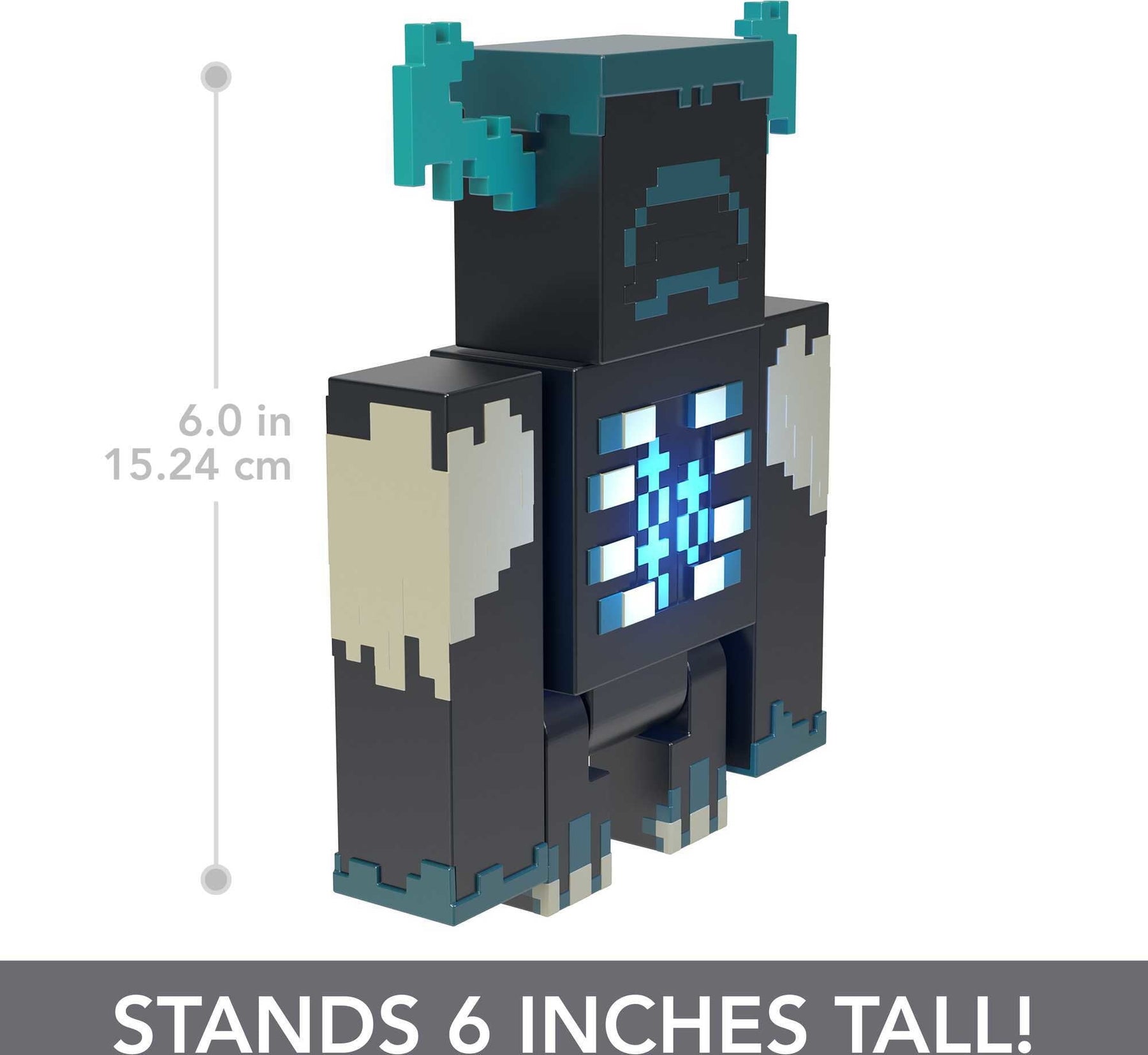 Minecraft Warden Action Figure with Lights, Sounds & Attack Mode, Collectible Toy, 3.25-inch scale