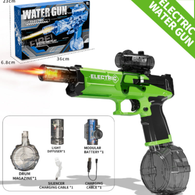 Fire Rat Electric Water Pistol Cool Light Full Automatic Water Spray Gun Summer Toy Sports Entertainment Children Gifts