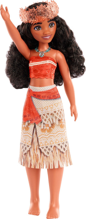 Disney Princess Moana 11 inch Fashion Doll with Brown Hair, Brown Eyes & Hair Accessory, Sparkling Look